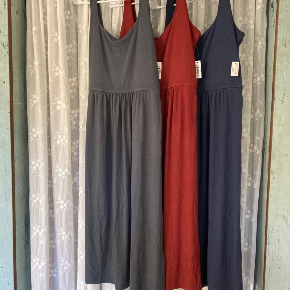 Three NWT Jersey Tank Midi Dresses